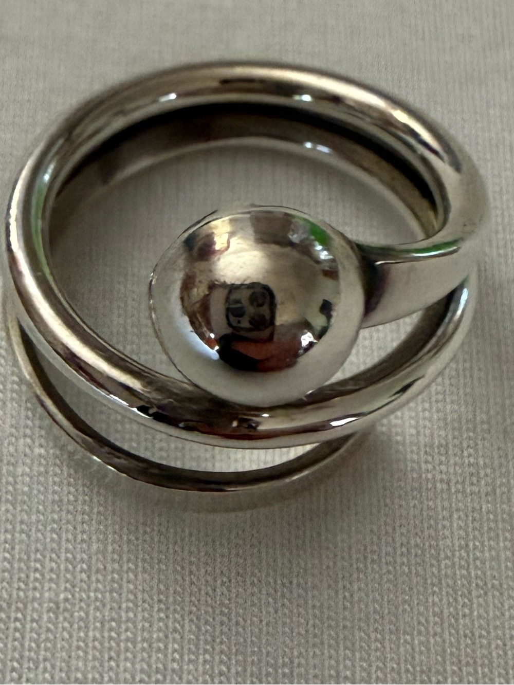 Like New (Worn Once) Adjustable Sterling Silver 3-Spiral Wrap Ring - Picture 3 of 5